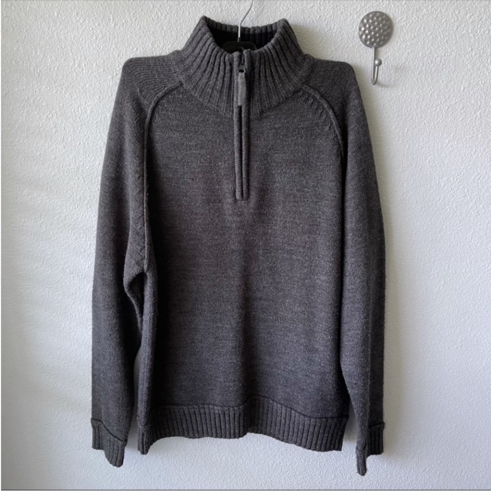 Men's Gray Half-Zip Sweater